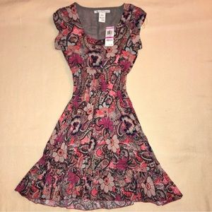 American Rag XXS 70’s Style Paisley Floral Print Dress NWT